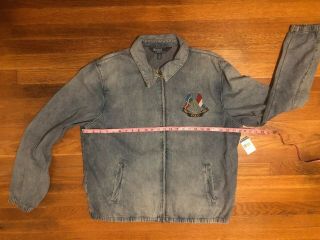 Polo Ralph Lauren Cross Flags Jacket Denim Vintage Retro Stadium Cp93 Xxl Nwt 