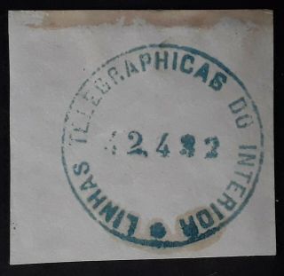 RARE 1869 Brazil 500r pale rose Internal Telegraph stamp 2