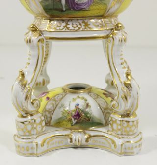 Antique German Porcelain KPM Incense Burner Watteau Scenes 6