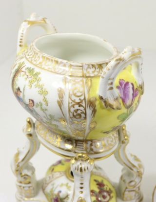 Antique German Porcelain KPM Incense Burner Watteau Scenes 7