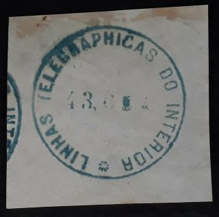 RARE 1869 Brazil 200r green Internal Telegraph stamp 2