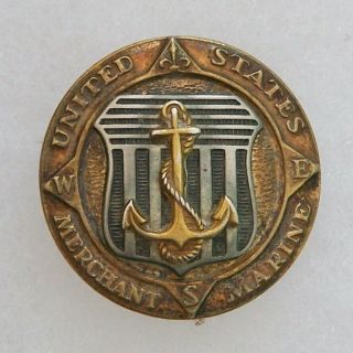 Wwii Era U.  S.  Merchant Marine Insignia Badge Pin