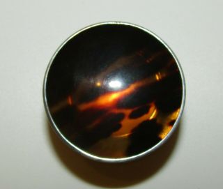 An Antique Georgian Sterling Silver Pill/snuff Box With Faux Tortoiseshell