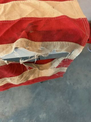 Vintage Antique? 34 Star U.  S.  Flag Rough Shape Stitched Stars NR 5