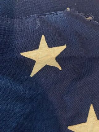 Vintage Antique? 34 Star U.  S.  Flag Rough Shape Stitched Stars NR 9
