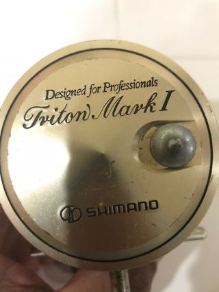 Vintage Shimano Triton Mark I Saltwater Fishing Reel Made In Japan