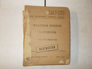 Weather Station Handbook For The Observer War Department