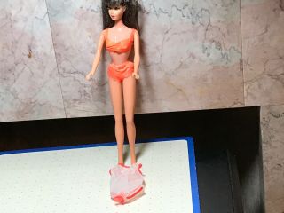 Vintage Barbie Brunette Tnt Twist/turn Doll W/swimsuit/coverup @ 1966 Japan G - 78