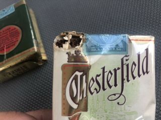 Vintage World War 2 WW2 Era Cigarette Packs Chesterfield & Lucky Strike 8