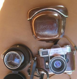 Vintage Kodak Retina Reflex III 35MM Camera & Extra Lens - Leather cover 7
