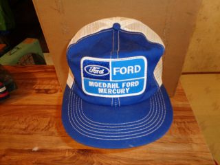 Vintage K - Brand Ford Moedahl Ford Patch Mesh Blue Denim Snapback Trucker Hat