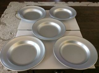 5 Vintage 1940 Military Aluminum Bowls West Bend And Mirro