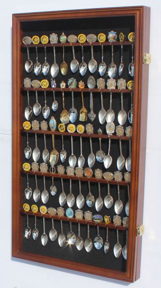 60 Spoons Spoon Display Case Cabinet Rack Shadow Box Wall Rack Lockable Sp02 - Wal
