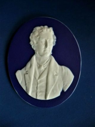 Antique 19thc Wedgwood Jasperware Portrait Plaque Robert Peel C1834 - British P.  M