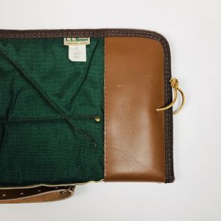 Vintage LL Bean Takedown Shotgun Gun Case Green Nylon and Leather 2