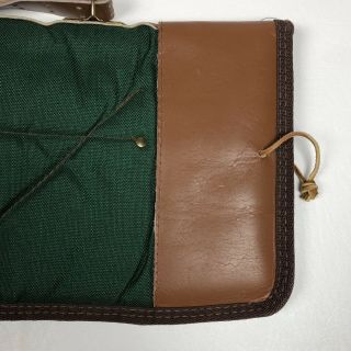 Vintage LL Bean Takedown Shotgun Gun Case Green Nylon and Leather 4