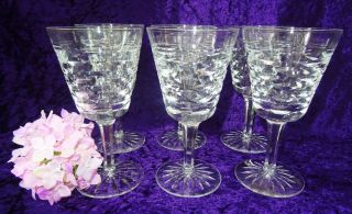 Set Of 6 Waterford Crystal Tralee Vintage Wine Glasses