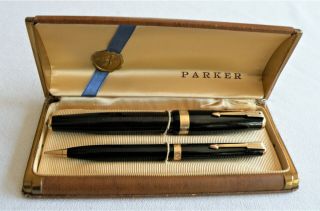 PARKER 51 VACUMATIC FOUNTAIN PEN & MECHANICAL PENCIL SET - VINTAGE BLACK 2