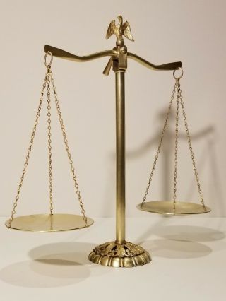 Scales Of Justice Vintage Antique Lawyer Scales 100 Brass 1940s - 1960s