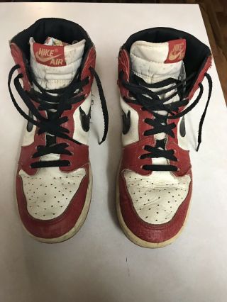 Nike Air Jordan 1 Og Vintage 1985 Basketball Sneakers Shoes Size 8