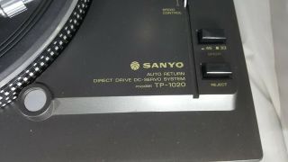 Vintage Sanyo TP - 1020 Vintage Direct Drive Turntable w Pitch Adjust Auto Return 5