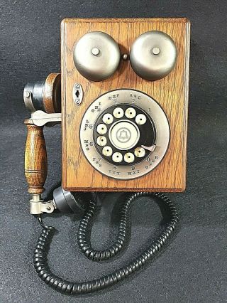 Vintage Western Electric Wooden Wall Phone Bell Phone Company