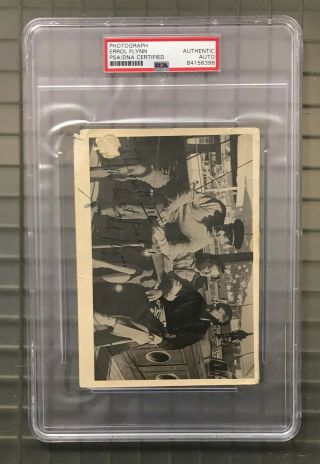 Errol Flynn Signed 4x6 Vintage Photo Autographed Psa/dna Auto Inscribed