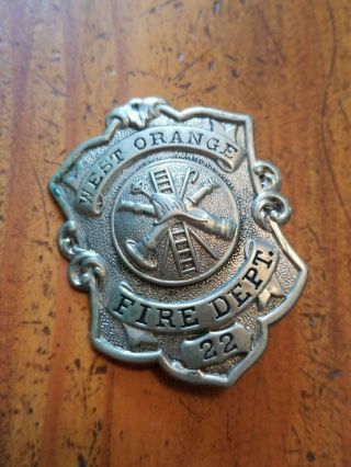 Vintage Antique West Orange N.  J.  Fire Dept 22 Badge