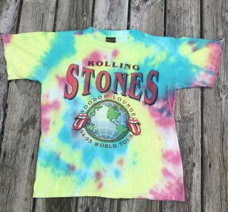 Vintage Rolling Stones Shirt L Tie Dye One Of A Kind (21.  5x25) Voodoo Lounge
