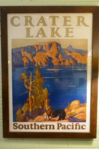 Rare 1920s Crater Lake Travel Poster Maurice Logan