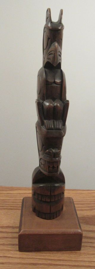 Vintage Estate Northwest Coast Pacific Tribal Totem Pole 14” Eagle