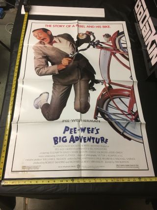 Vintage 1985 Pee - Wee’s Big Adventure 1 - Sh Movie Poster Herman Nerd