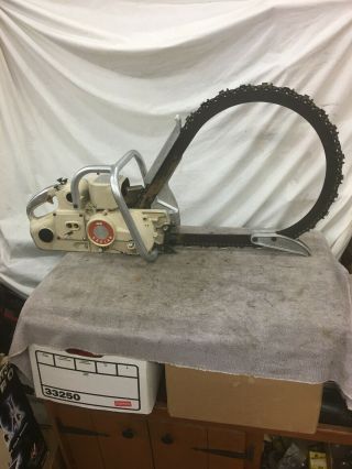 Vintage Poulan 44 Chain Saw with Bow Bar  1/2 pitch 31 Oregon Chain 3