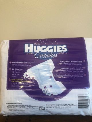 Vintage Huggies Overnights Boy / Girl Diapers 1994 20 Diapers Size 4 6