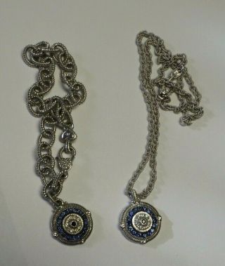 Judith Ripka Cz Sterling Silver Necklace & Bracelet Set Blue Rhinestones