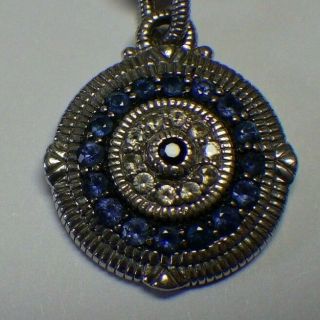 Judith Ripka CZ Sterling Silver Necklace & Bracelet Set Blue Rhinestones 3