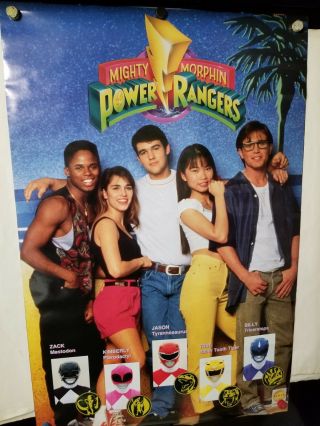 Vintage Power Rangers Poster 329 - 1993 Still In Plastic Cover Last One