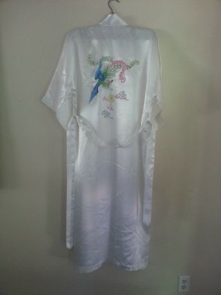 Vintage Chinese 100 Pure Silk Embroidered Robe,  Size L