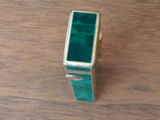 Vintage Dunhill Swiss Made Rollagas Lighter Green Malachite Detail Estate Piece 4