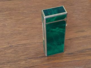 Vintage Dunhill Swiss Made Rollagas Lighter Green Malachite Detail Estate Piece 8