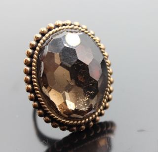 Stephen Dweck Smokey Brown Quartz Faceted Bronze Braid Ring Size 10.  5 3