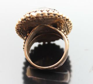 Stephen Dweck Smokey Brown Quartz Faceted Bronze Braid Ring Size 10.  5 4