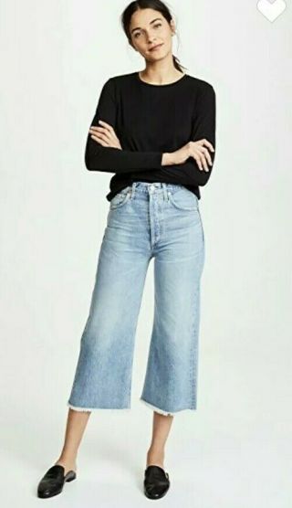 Citizens of Humanity Premium Vintage Emma High Rise Wide Leg Crop Jeans 32 NWOT 3