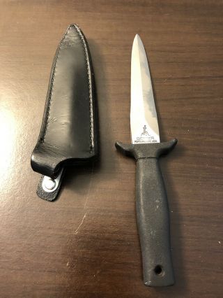 Vintage Gerber Mark I Boot Knife With Leather Sheath