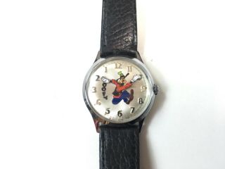 Vintage Helbros Goofy Wrist Watch 34mm Sst 17 Jewels Reverse Number
