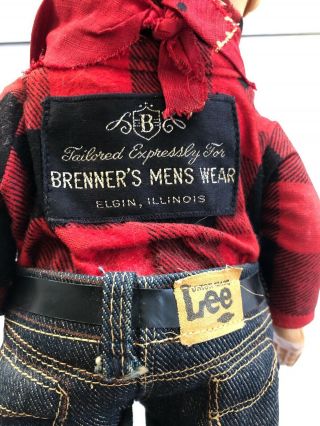 Vintage Buddy Lee doll Cowboy Outfit with hat Rivet Lee Jeans Ad 4 Menswear Shop 5
