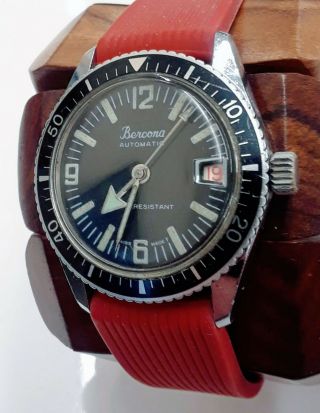 Vintage Bercona Sports Swiss Automatic Men’s Diver Watch 1970 