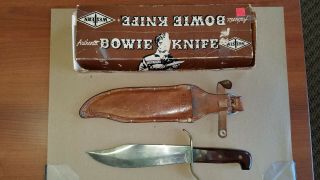 Vintage Western Usa W49 E Bowie Hunting Survival Knife Sheath & Box
