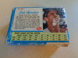 1962 Post Cereal Alpha Bits Luis Aparicio White Sox 49 Vintage Full Box Rare