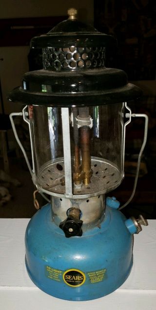 Vintage Sears Coleman Lantern Double Mantle 1 - 1967 Blue Model 476.  74060